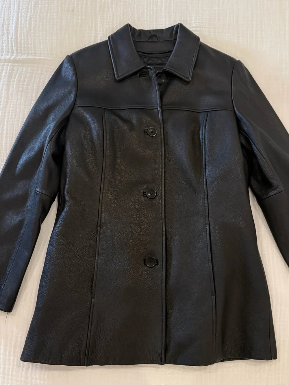 VINTAGE Wilsons Leather Pelle Studio Black Zip Jacket Thinsulate Lined Size Med